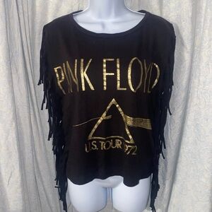 Black Pink Floyd fringe t shirt. Size M US Tour 1972